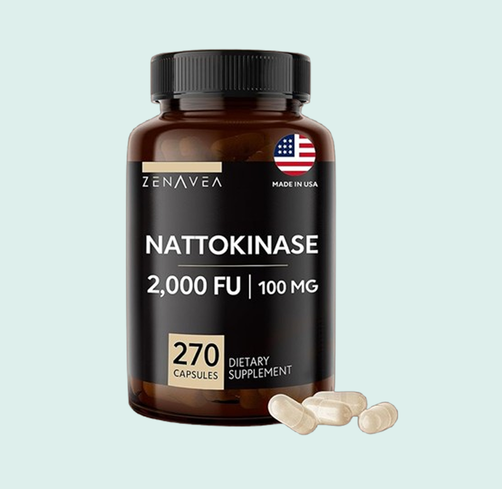 Nattokinase Supplement 2000 FU – 270 Vegan Capsules